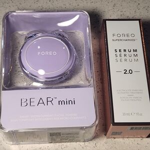 FOREO Bear Mini Smart Microcurrent Facial Toning Device Lavender w/ Serum 2.0